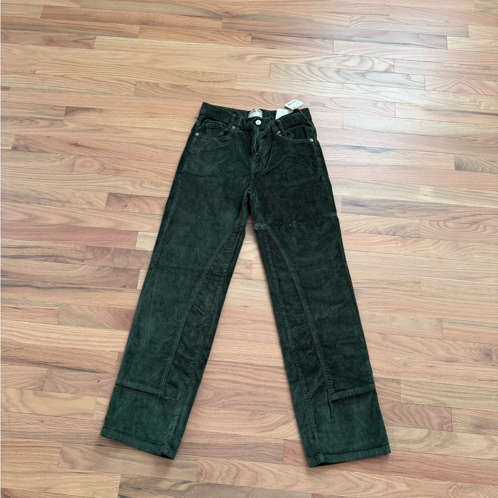 Free People New With Tags Dark Green Corduroy Pants